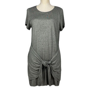 Anthropologie Dolan Tie Waist T Shirt Dress Size M Heather Gray‎ Knit Minimalist